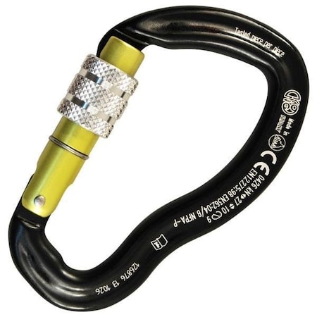 Kong Usa Asymmetric, 99 mm Length, 19 mm Gate Opening, Aluminum Alloy, Black/Yellow/Polished 783IA0NCPKK